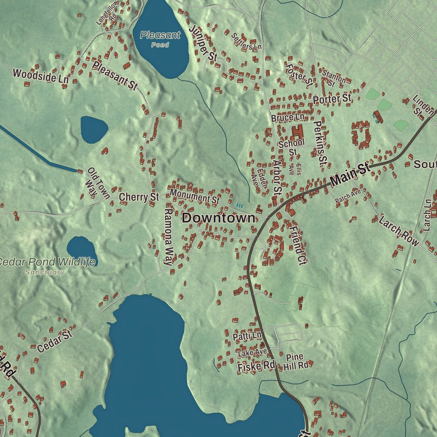 Street and neighborhood detail from the Wenham, Massachusetts map