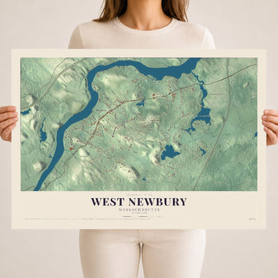 West Newbury, Massachusetts map print - 18 x 24 archival matte print