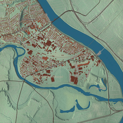 Terrain and local geography detail from the West Springfield, Massachusetts map