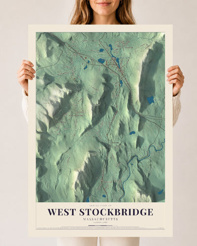 West Stockbridge, Massachusetts map print - 24 x 36 archival matte print