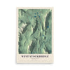 Map of West Stockbridge, Massachusetts, 12 x 18 inch unframed archival matte print