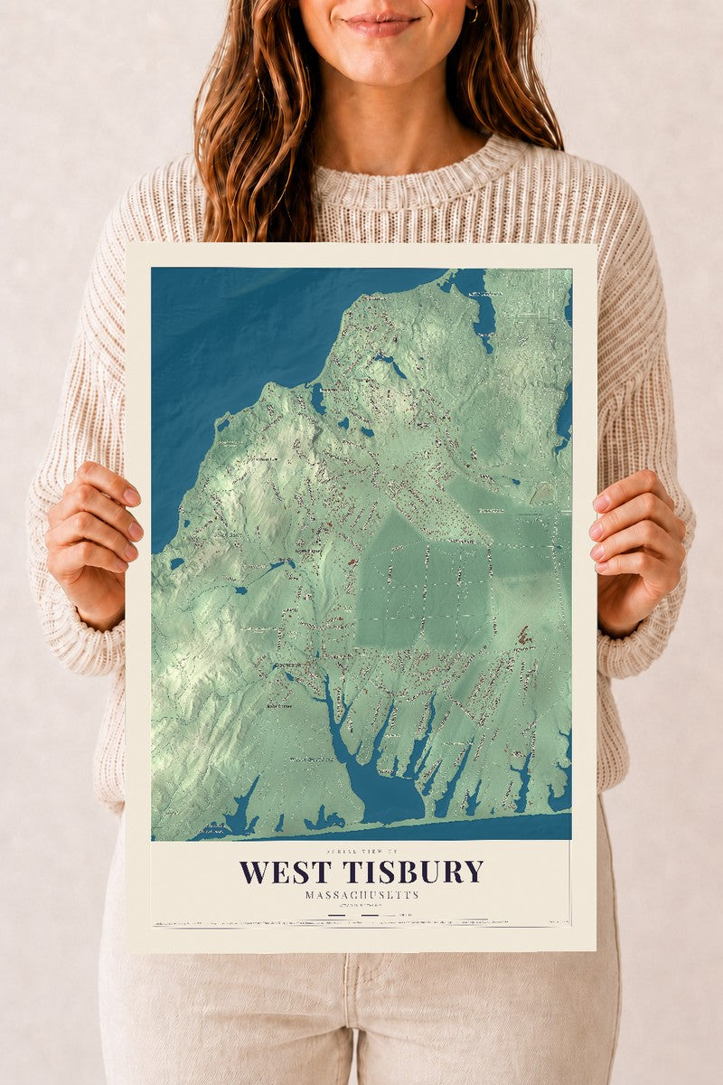 West Tisbury, Massachusetts map print - 12 x 18 archival matte print