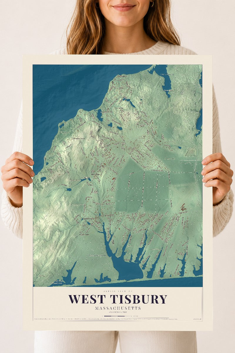 West Tisbury, Massachusetts map print - 18 x 24 archival matte print