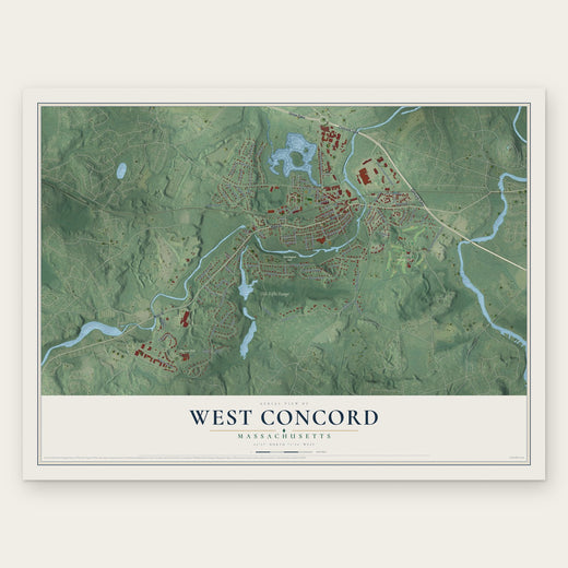 West Concord, Massachusetts map print, the full design