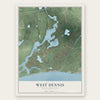 West Dennis, Massachusetts map print, the full design