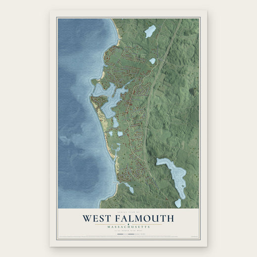 West Falmouth, Massachusetts map print, the full design