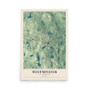 Map of Westminster, Massachusetts, 12 x 18 inch unframed archival matte print