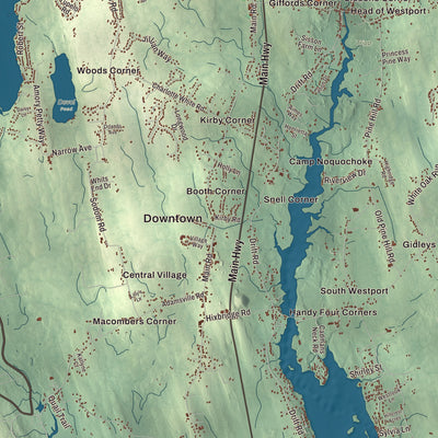 Street and neighborhood detail from the Westport, Massachusetts map