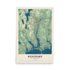 Map of Westport, Massachusetts, 12 x 18 inch unframed archival matte print
