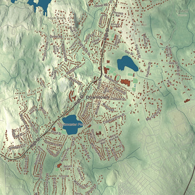 Street and neighborhood detail from the Westwood, Massachusetts map
