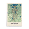 Map of Weymouth, Massachusetts, 12 x 18 inch unframed archival matte print