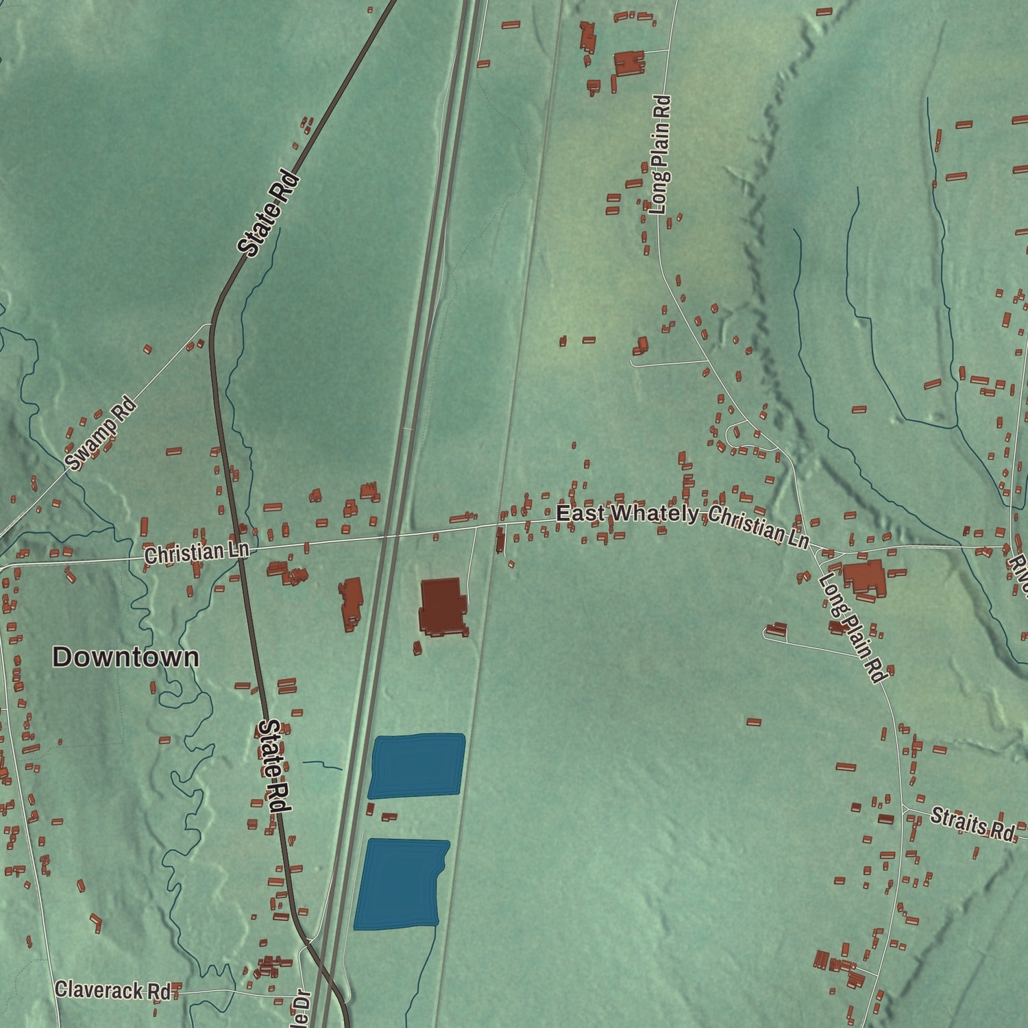 Street and neighborhood detail from the Whately, Massachusetts map