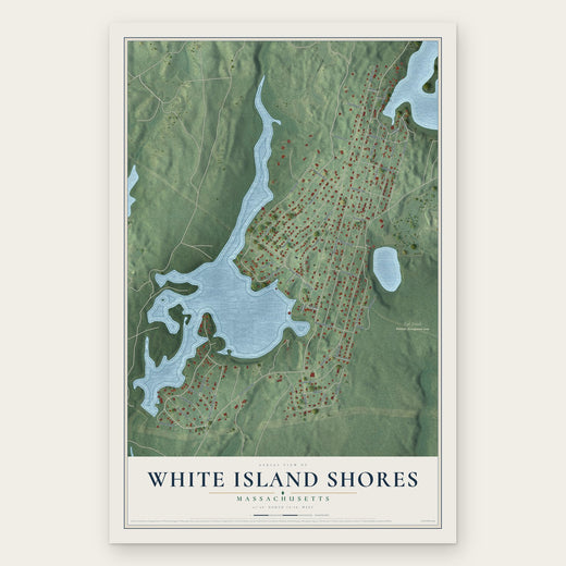 White Island Shores, Massachusetts map print, the full design
