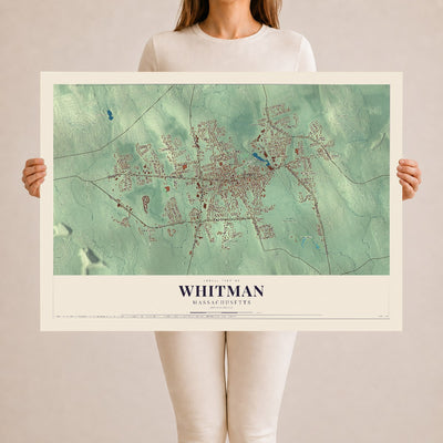Whitman, Massachusetts map print - 24 x 36 archival matte print