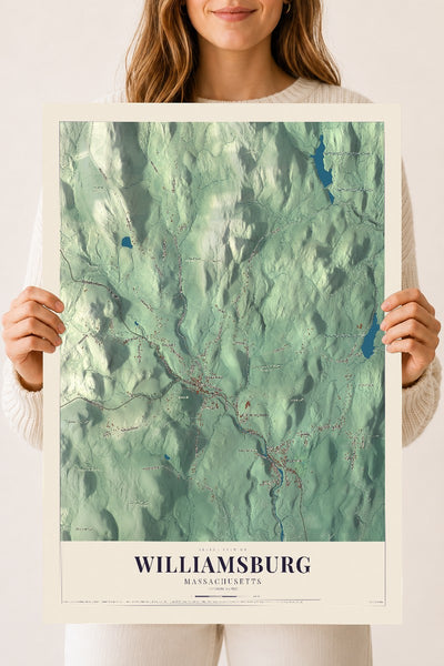 Williamsburg, Massachusetts map print - 18 x 24 archival matte print