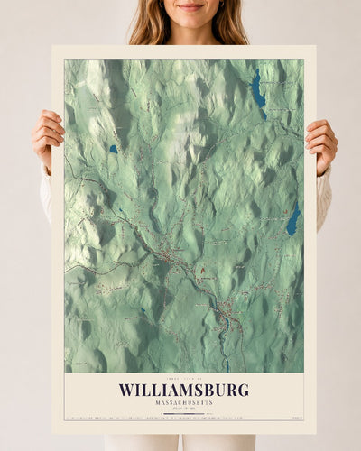 Williamsburg, Massachusetts map print - 24 x 36 archival matte print