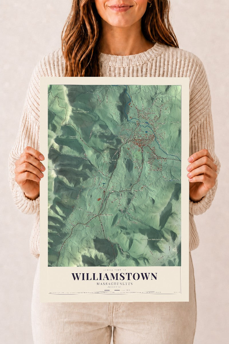 Williamstown, Massachusetts map print - 12 x 18 archival matte print