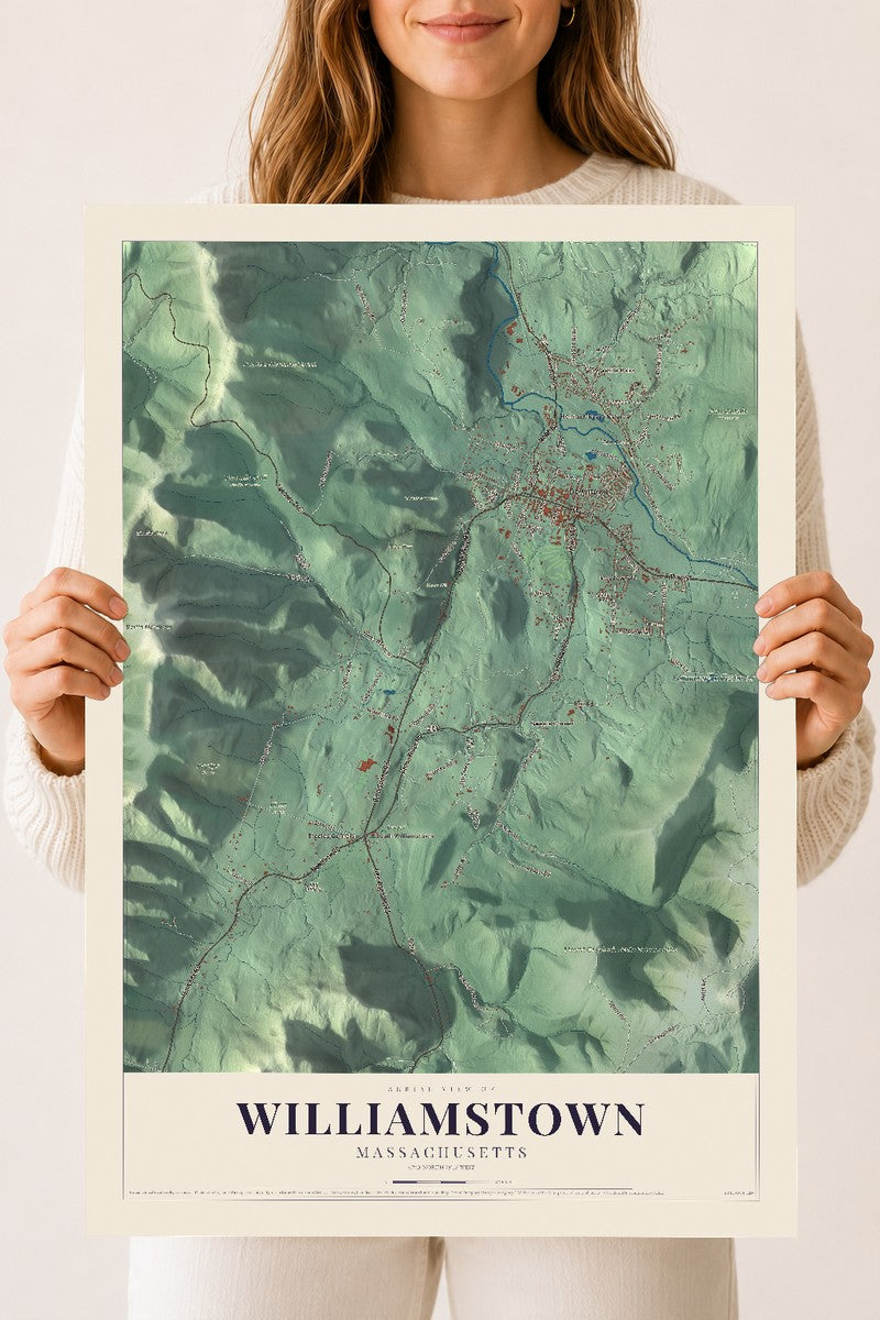 Williamstown, Massachusetts map print - 18 x 24 archival matte print