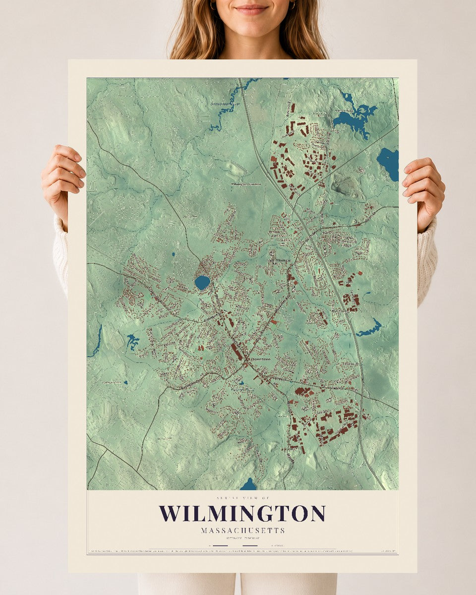 Wilmington, Massachusetts map print - 24 x 36 archival matte print