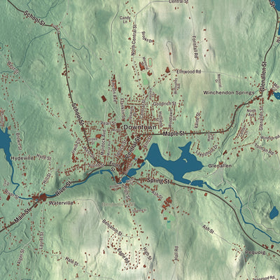 Street and neighborhood detail from the Winchendon, Massachusetts map