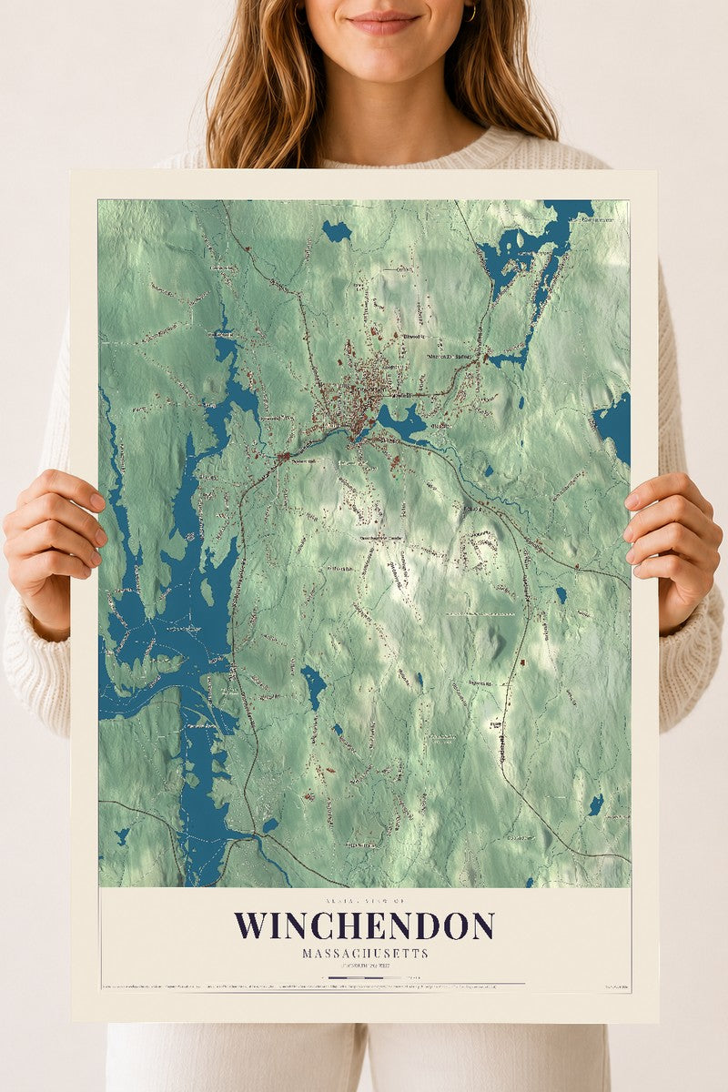 Winchendon, Massachusetts map print - 18 x 24 archival matte print