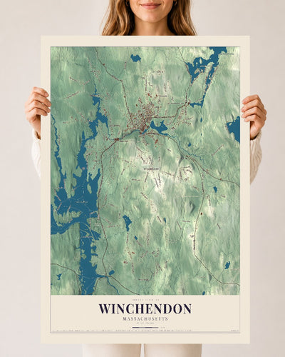 Winchendon, Massachusetts map print - 24 x 36 archival matte print