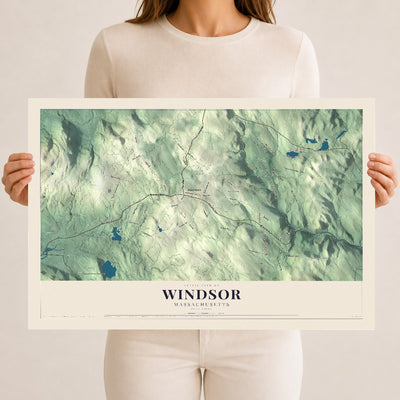 Windsor, Massachusetts map print - 12 x 18 archival matte print