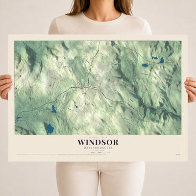 Windsor, Massachusetts map print - 18 x 24 archival matte print