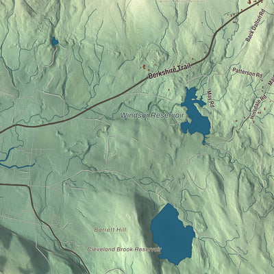 Terrain and local geography detail from the Windsor, Massachusetts map