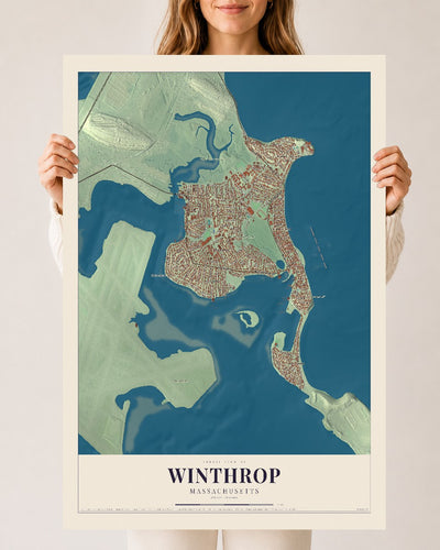 Winthrop, Massachusetts map print - 24 x 36 archival matte print