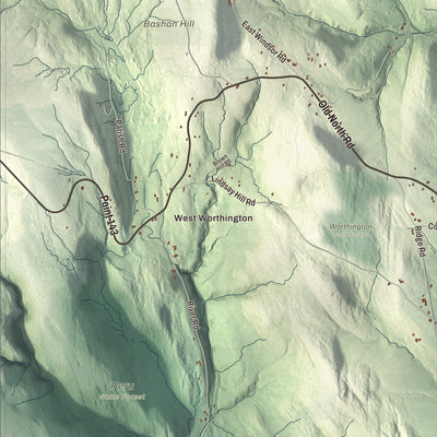 Street and neighborhood detail from the Worthington, Massachusetts map