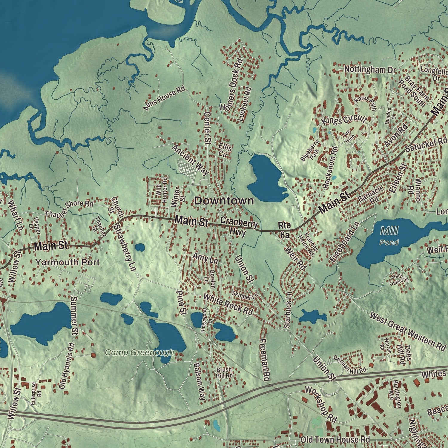 Street and neighborhood detail from the Yarmouth, Massachusetts map