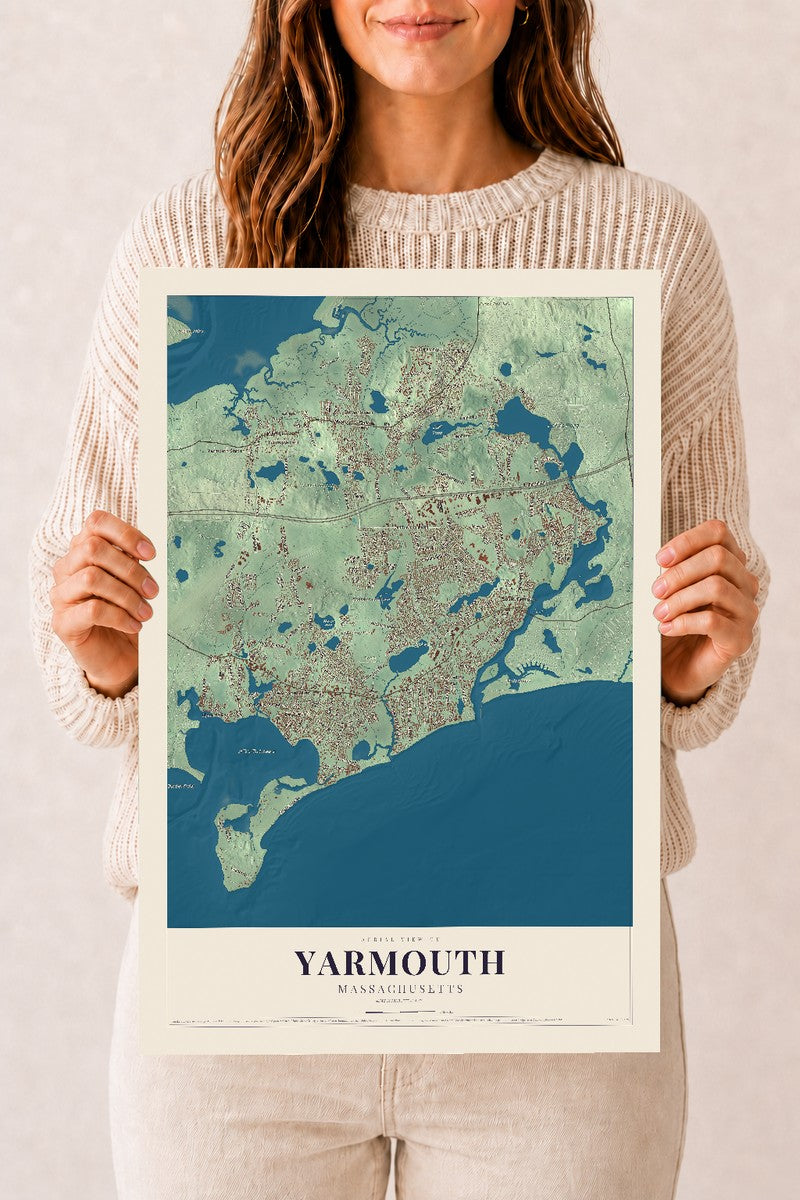 Yarmouth, Massachusetts map print - 12 x 18 archival matte print