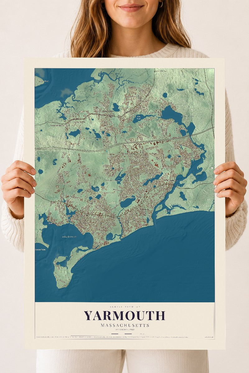 Yarmouth, Massachusetts map print - 18 x 24 archival matte print