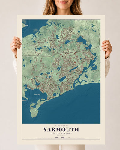 Yarmouth, Massachusetts map print - 24 x 36 archival matte print