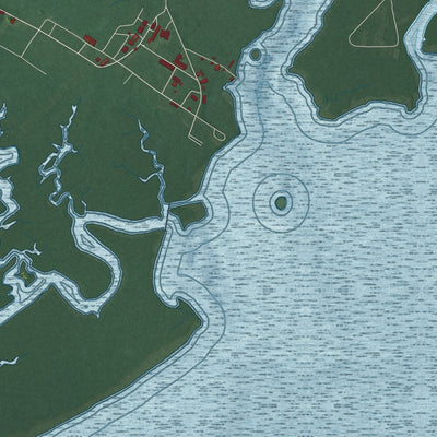 Close-up of the map of Aberdeen Proving Ground, Maryland print showing street and building detail