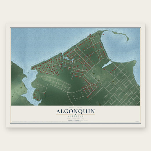 Algonquin, Maryland map print, the full design