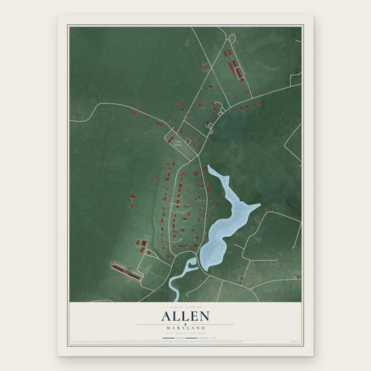 Allen, Maryland map print, the full design