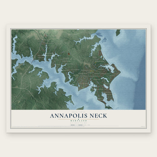 Annapolis Neck, Maryland map print, the full design