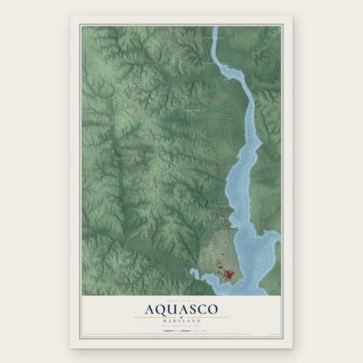 Aquasco, Maryland map print, the full design