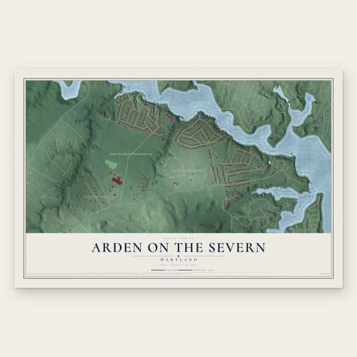Arden on the Severn, Maryland map print, the full design