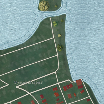 Close-up of the map of Arundel on the Bay, Maryland print showing street and building detail