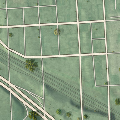 Second close-up of the map of Barclay, Baltimore, Maryland print showing more streets and buildings