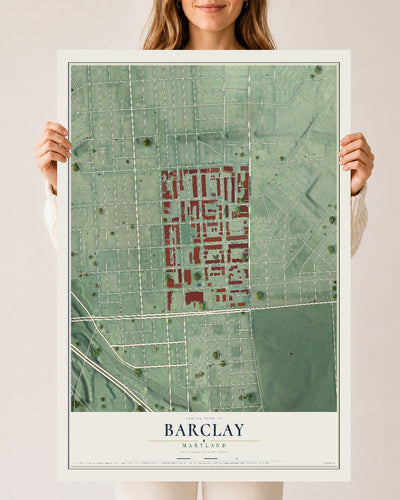 Map of Barclay, Baltimore, Maryland, 24 x 36 inch unframed archival matte print