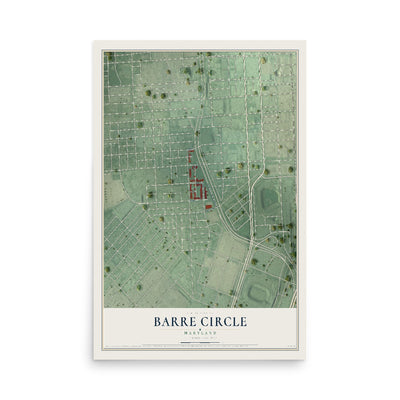 Map of Barre Circle, Maryland, 12 x 18 inch unframed archival matte print