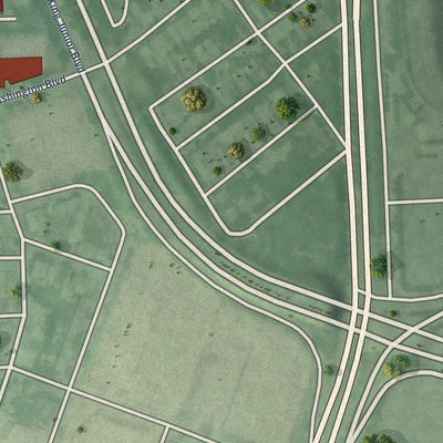 Second close-up of the map of Barre Circle, Maryland print showing more streets and buildings