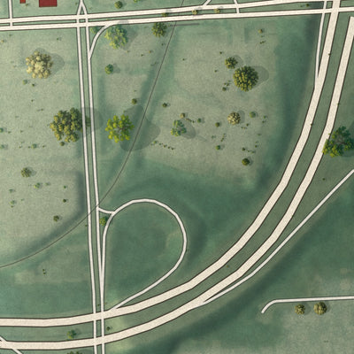 Second close-up of the map of Bayview, Maryland print showing more streets and buildings
