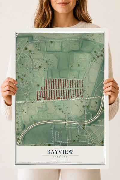 Map of Bayview, Maryland, 18 x 24 inch unframed archival matte print