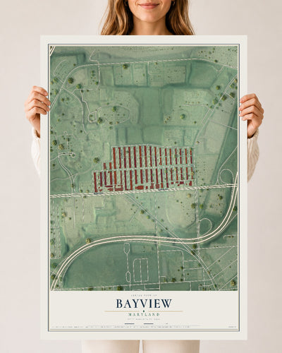 Map of Bayview, Maryland, 24 x 36 inch unframed archival matte print