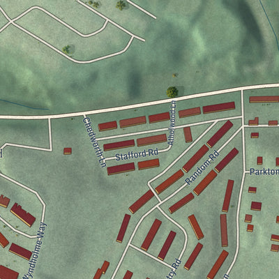 Second close-up of the map of Beechfield, Maryland print showing more streets and buildings